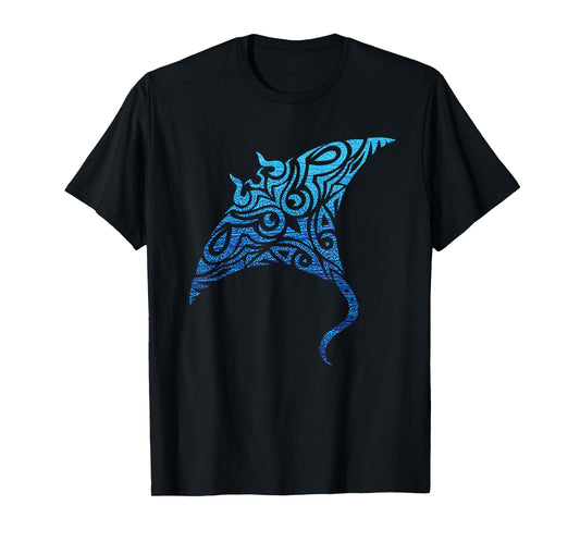 Hawaiian Manta Ray Tribal Polynesian Tattoo Pacific Stingray T-Shirt
