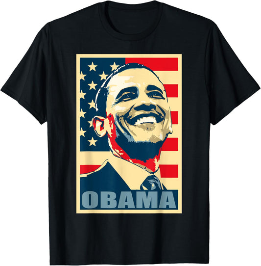 Barack Obama President 44 American Flag Happy Democrat T-Shirt