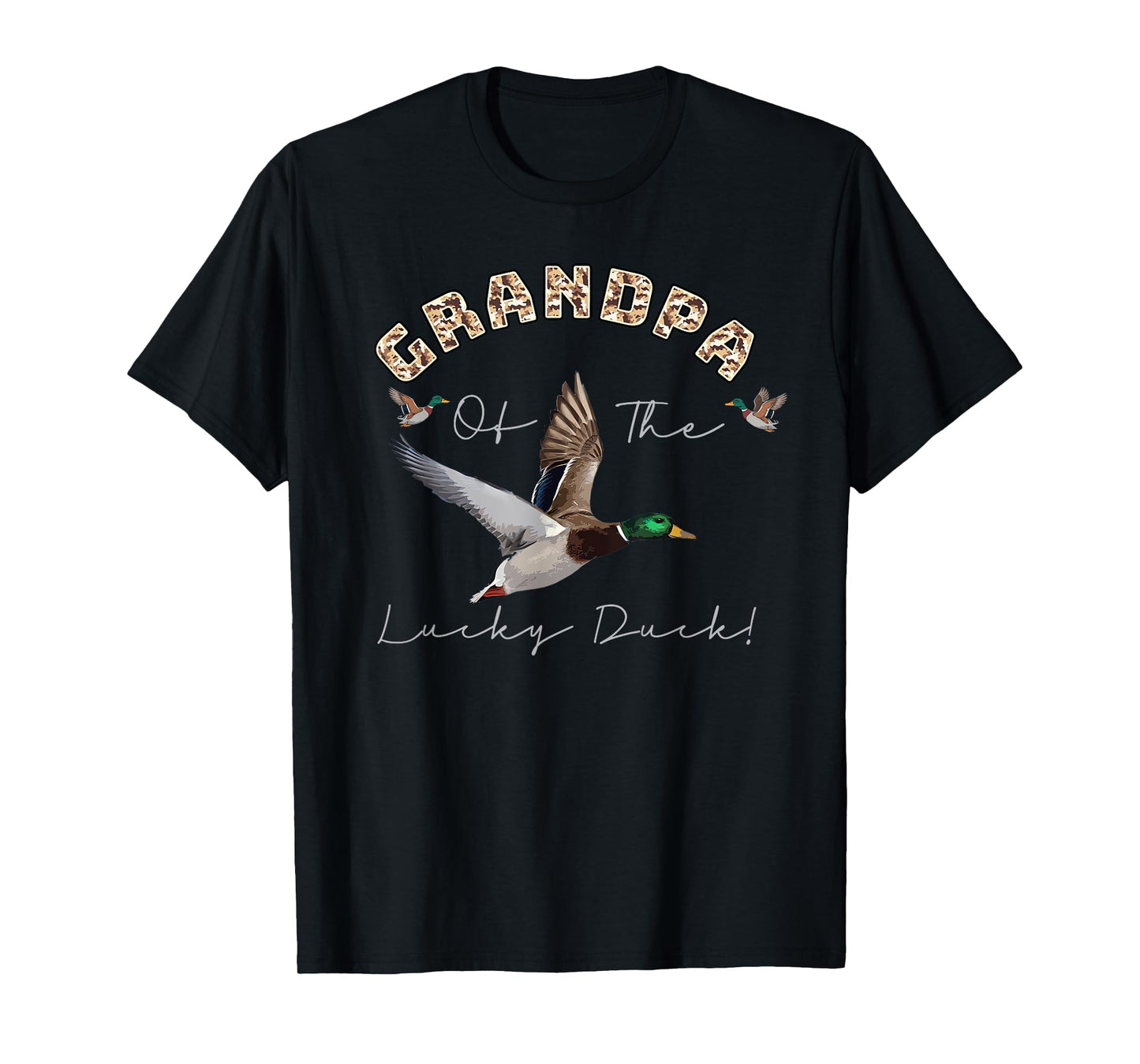 Grandpa of The Lucky Duck 1st Birthday Family Mallard Duck T-Shirt