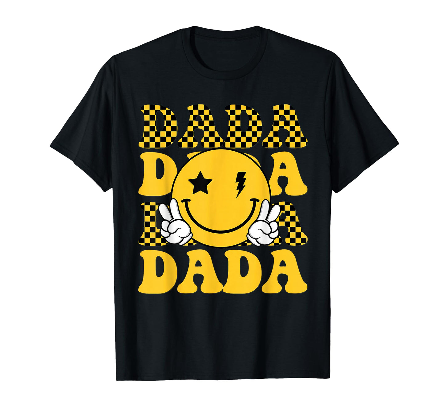 Dada One Happy Dude 1st Smile Face Birthday Family Matching T-Shirt