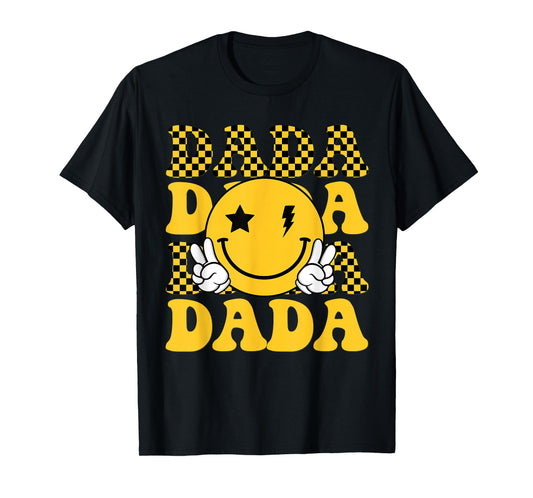 Dada One Happy Dude 1st Smile Face Birthday Family Matching T-Shirt