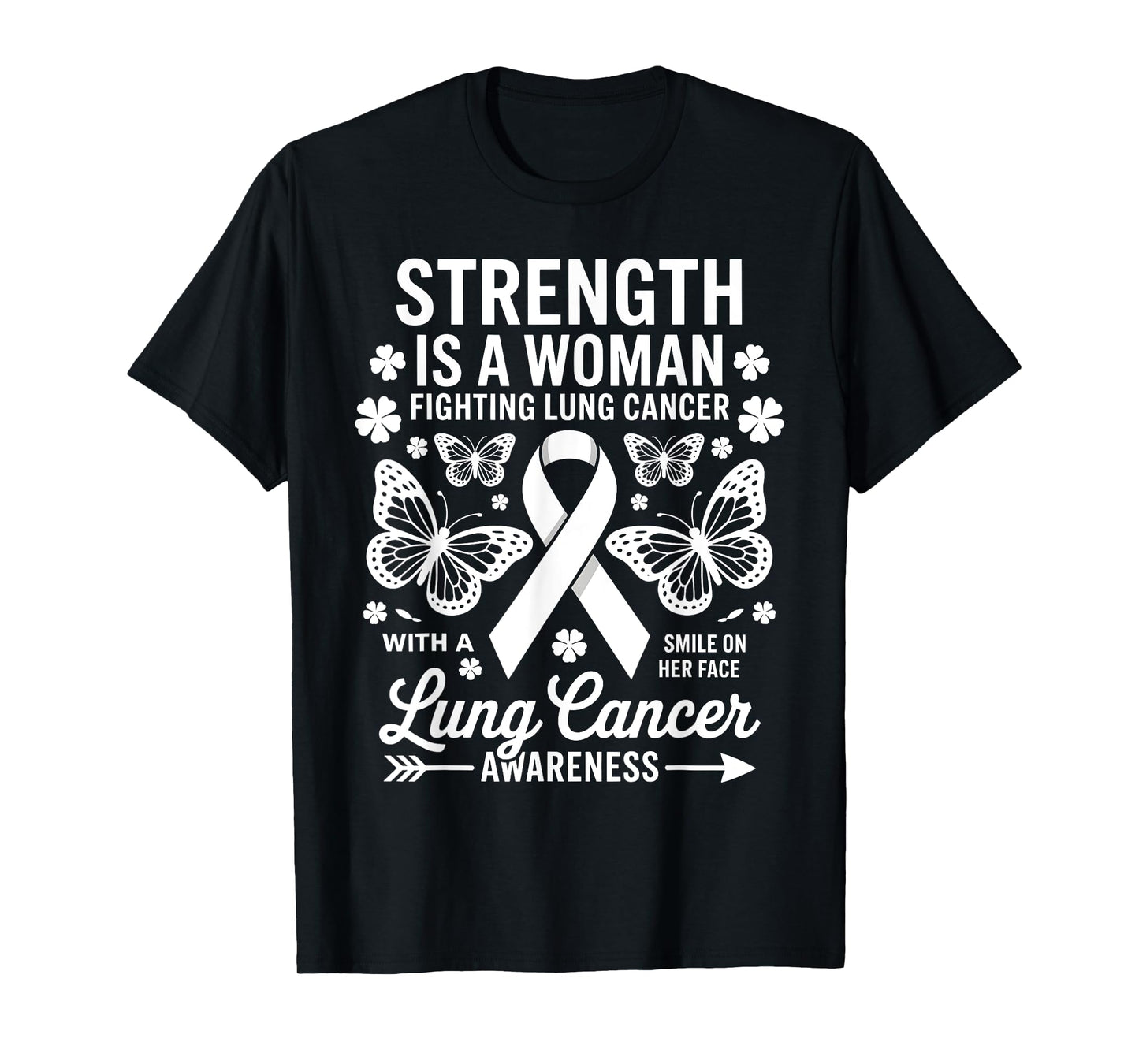 Lung Cancer Awareness Women Butterfly Lung Cancer fighter T-Shirt