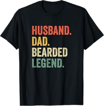 Funny Bearded Husband Dad Beard Legend Vintage T-Shirt