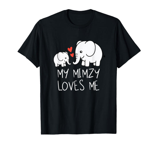 Cute Baby & Grandma My Mimzy Loves Me Elephant T-Shirt