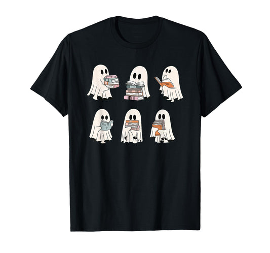 Cute Boo Ghost Read More Books, Funny Halloween, Book Lover T-Shirt