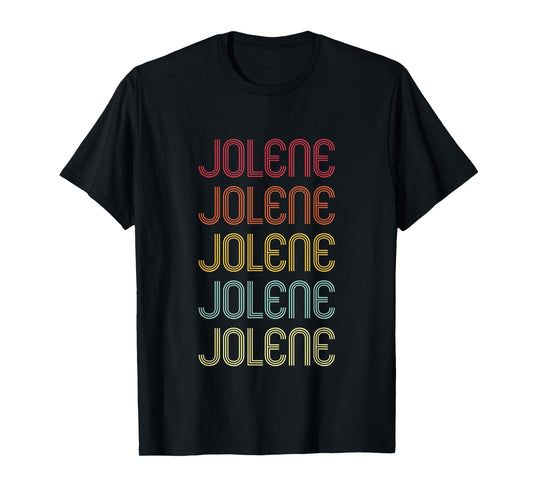 Jolene Retro Wordmark Pattern Vintage Personalized 70s T-Shirt
