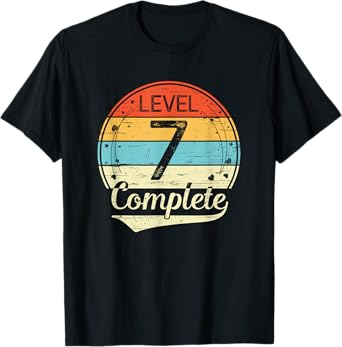 Level 7 Complete Retro 7th Wedding Anniversary T-Shirt