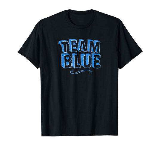 Team Blue Mom Dad Boy Gender Reveal Announcement Matching T-Shirt