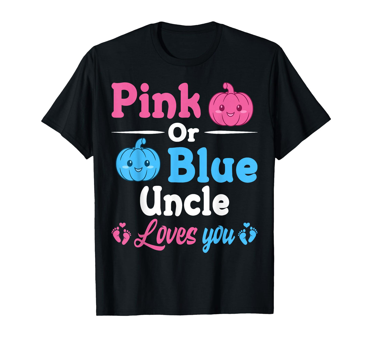 Pink Or Blue Uncle Loves You Halloween Gender Reveal Party T-Shirt
