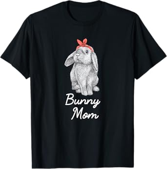 Lop Eared Bunny Rabbit Mom Drawing T-Shirt