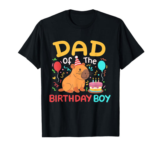 Dad Of The Birthday Boy Cute Capybara Kids Bday Family T-Shirt