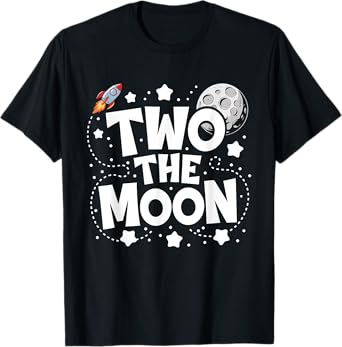 Two The Moon 2nd Birthday Girl Boy 2 Year Old Toddler T-Shirt