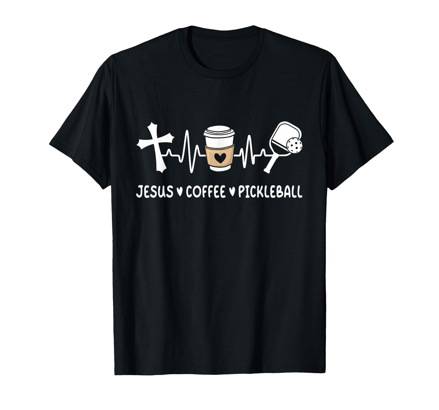 Jesus Coffee Pickleball Lover Christian Pickleball Player T-Shirt