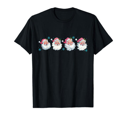 Retro Pink Santa Christmas Vintage Christmas Santa Men Women T-Shirt