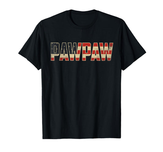Pawpaw Bold Patriotic American Flag Father’s Day Pawpaw T-Shirt