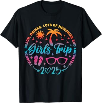 Tie Dye Girls Trip 2025 Lots Of Memories And Laughter T-Shirt