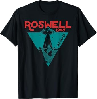 Roswell New Mexico 1947 Ufo Beam Flying Road Vintage T-Shirt