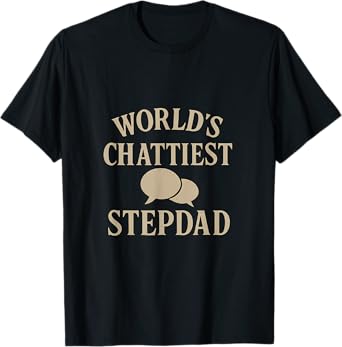 World's Chattiest Stepdad Vintage Gold Emblem T-Shirt