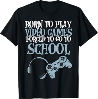 Gamer Born Play Video Game Fun Gaming Men Boys Kids Youth T-Shirt