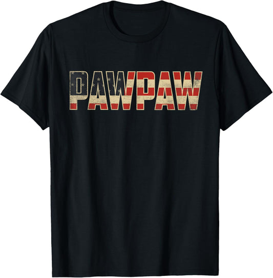 Pawpaw Bold Patriotic American Flag Father’s Day Pawpaw T-Shirt