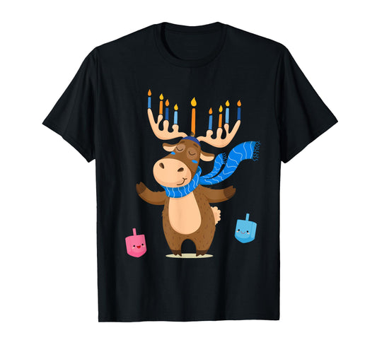 Jewish Moose Funny Hanukkah Shirt Moose Girl Women Pajamas T-Shirt