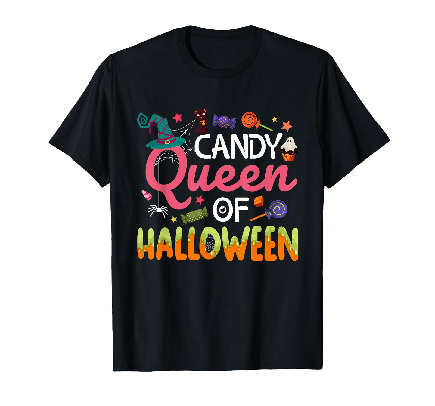 Candy Queen Of Halloween Costume Trick Or Treat Candies T-Shirt