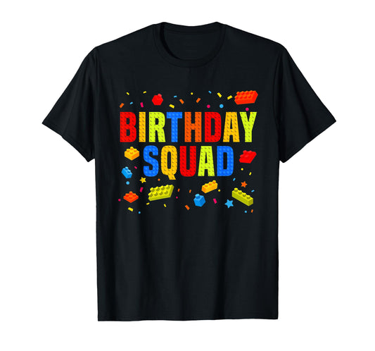 Brick Builder Funny Blocks Master Builder Birthday Squad T-Shirt