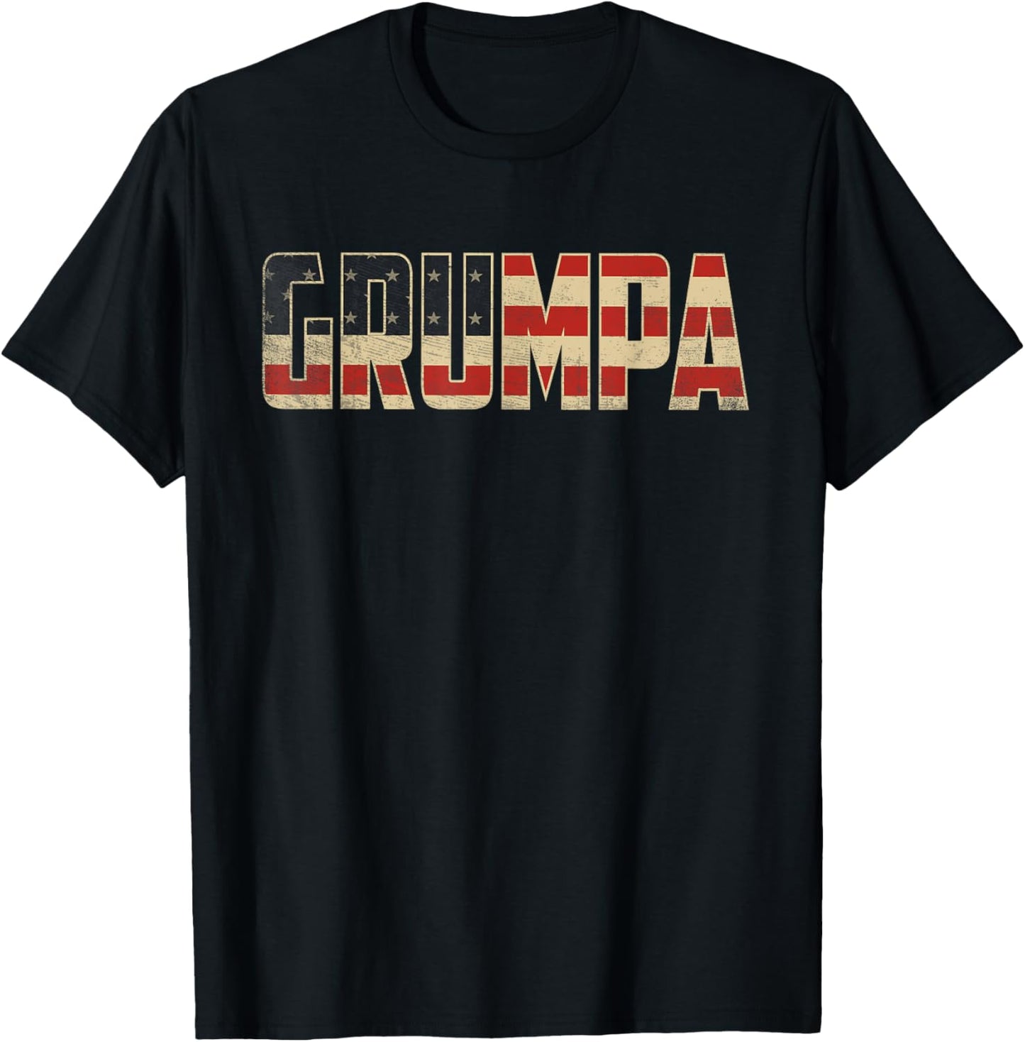 Grumpa Bold Patriotic American Flag Father’s Day Grumpa T-Shirt