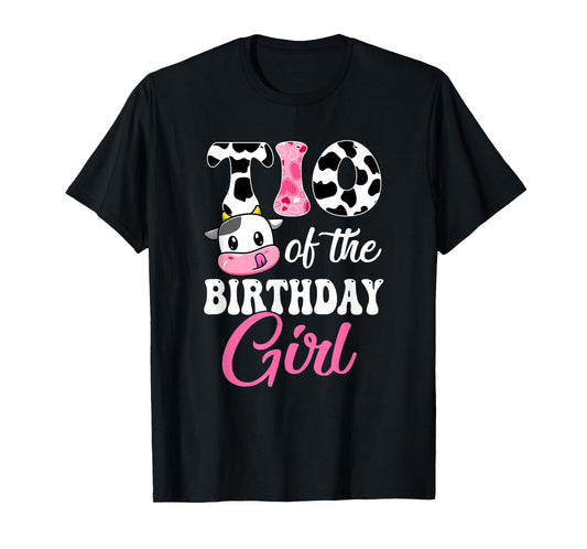 Tio Of The Birthday Girl Farm Cow 1St Birthday Girl T-Shirt