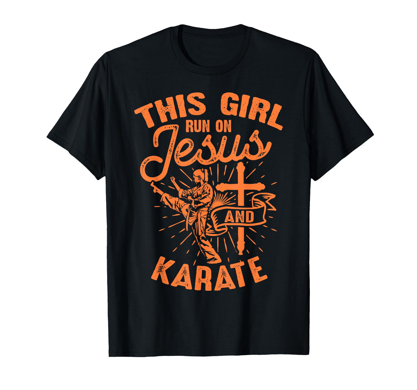 Funny Jesus Karate Gift For Girl Christian Martial Art Lover T-Shirt