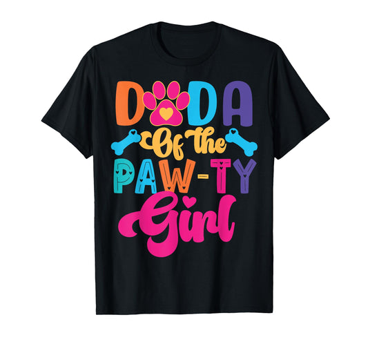 Dada Of The Birthday Girl Dog Paw Family Matching Party T-Shirt