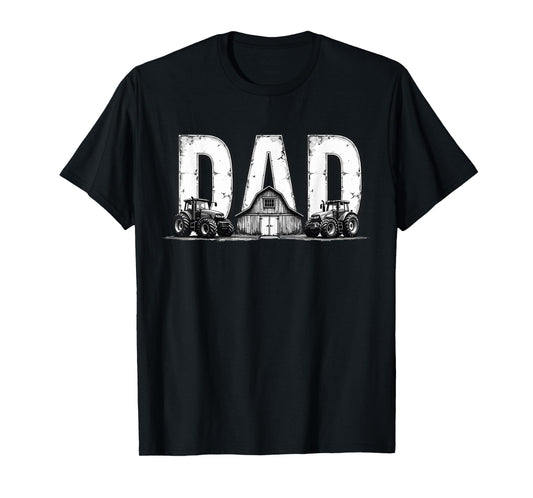 Vintage Farming Dad Tractor Farm Lover fathers day Men Daddy T-Shirt