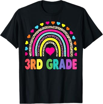 Third Grade Rainbow Girls Boys Teacher Team 3rd Grade Squad T-Shirt