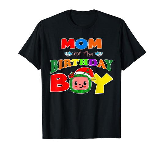 Mom and Dad Of The Birthday Boy Funny Melon Family Matching T-Shirt
