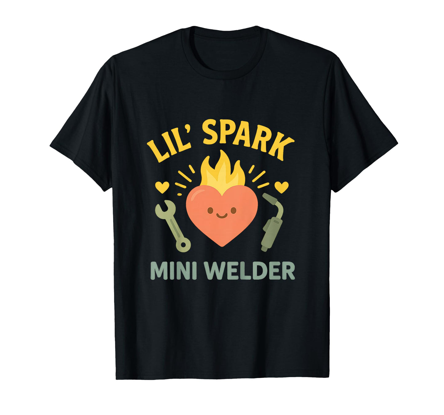 Kids Lil’ Spark Mini Welder Cute Welding Family Baby Design T-Shirt