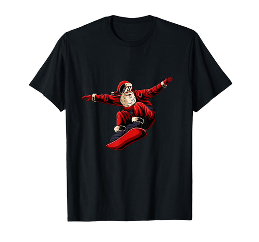 Santa Snowboarding Christmas Pajama Snowboard Sport X-Mas T-Shirt