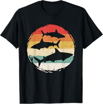 Sharks Vintage 80s Retro Clothes Shark Party in The Sea T-Shirt