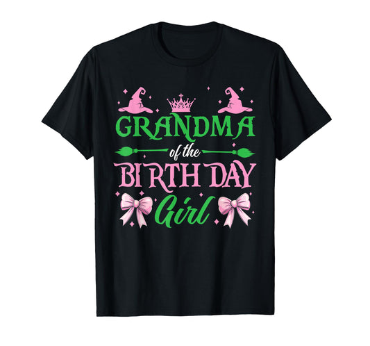 Grandma of The Birthday Girl Witch Family Party Women Nana T-Shirt