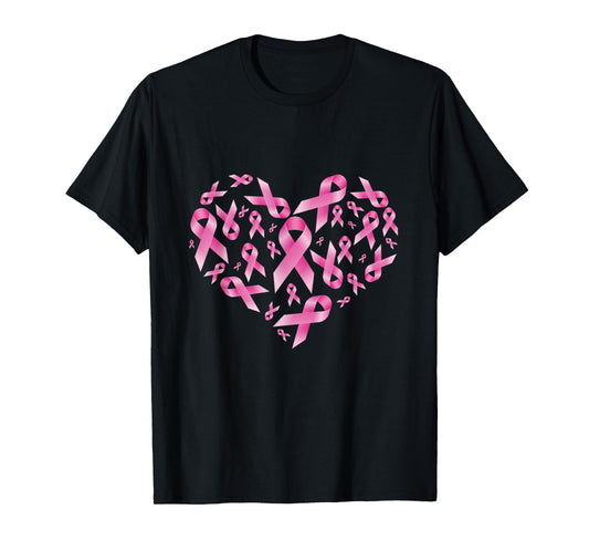 Breast Cancer Awareness Ribbon Heart Warrior T-Shirt