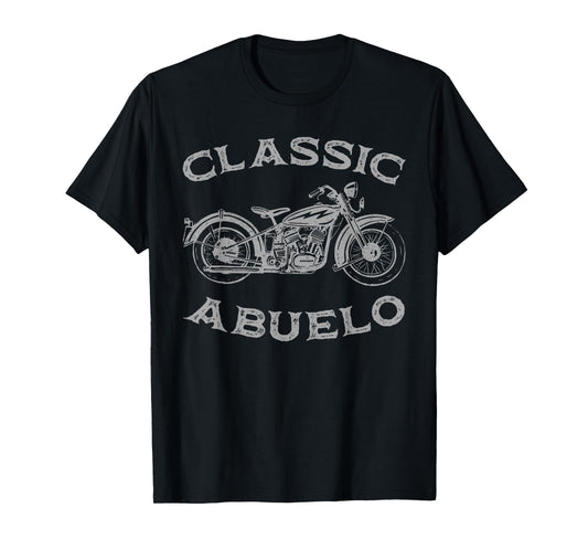Vintage Classic Abuelo Motorcycle Graphic Mens Grandpa Biker T-Shirt