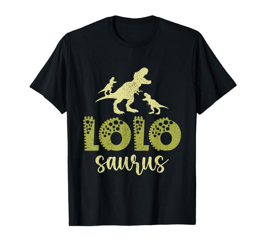 Vintage Lolosaurus Fathers day Dad Papa Grandpa Dinosaurs T-Shirt