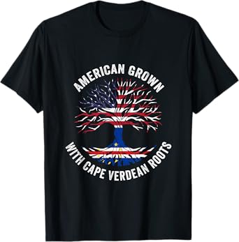 USA American Grown Cape Verdean With Roots Cape Verde T-Shirt