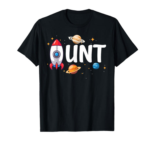 Aunt of The Birthday Boy Space Astronaut 1st Birthday Family T-Shirt
