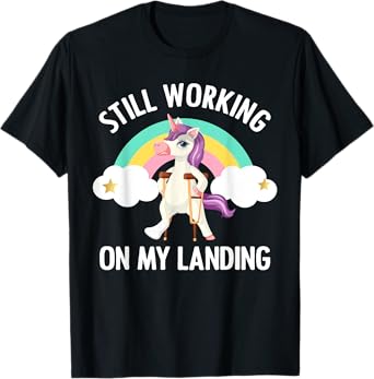 Funny Unicorn Broken Leg Art For Kids Toddlers Injured Foot T-Shirt