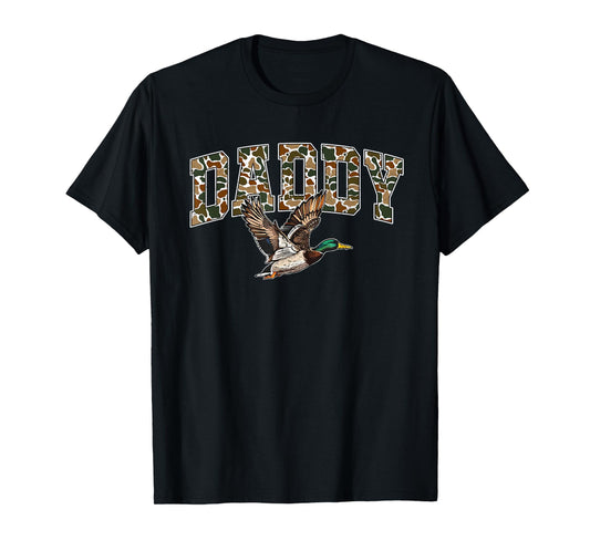 Mallard Duck Hunting Daddy Retro Camouflage Dad Fathers Day T-Shirt