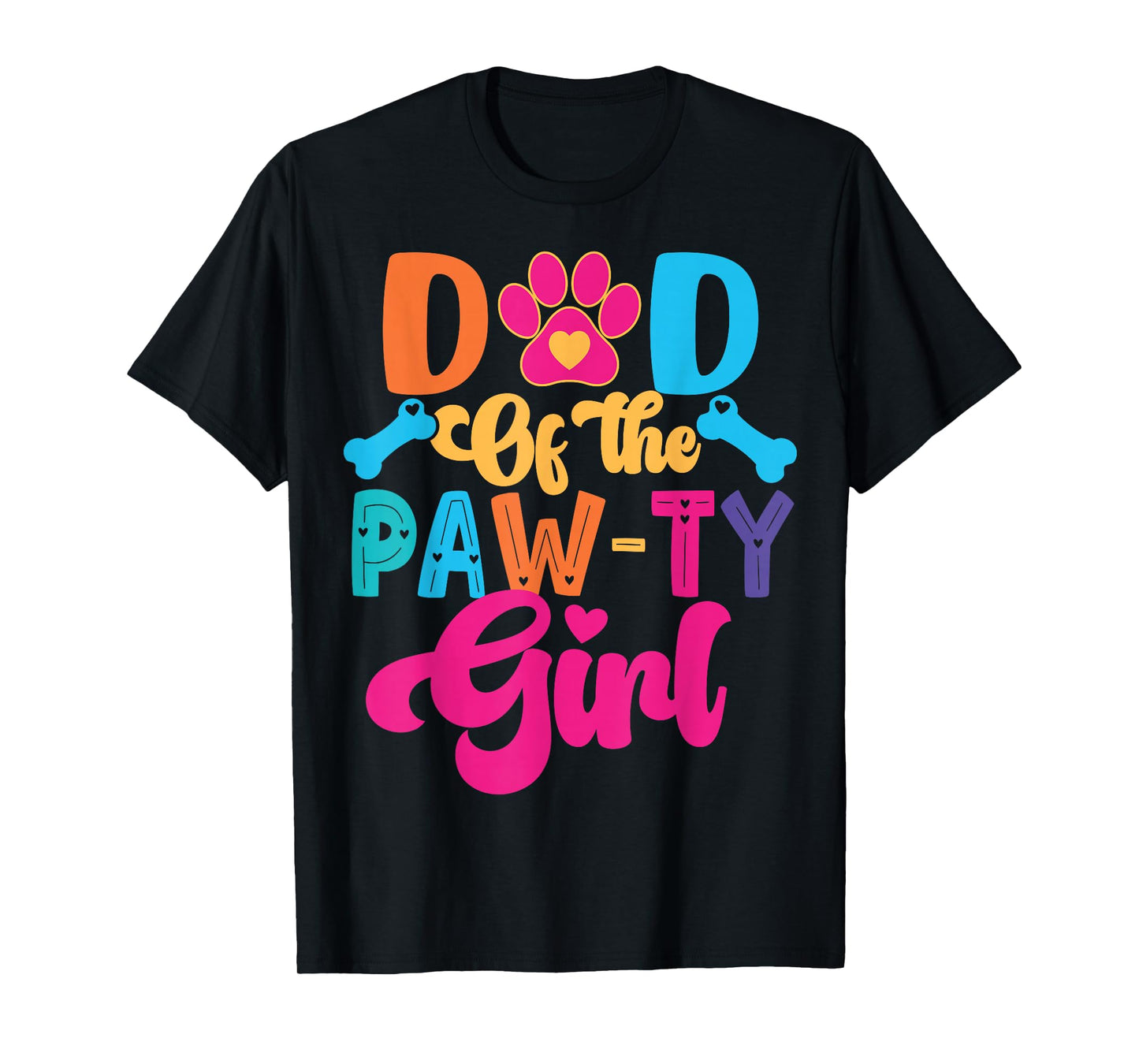 Dad Of The Birthday Girl Dog Paw Family Matching Party T-Shirt