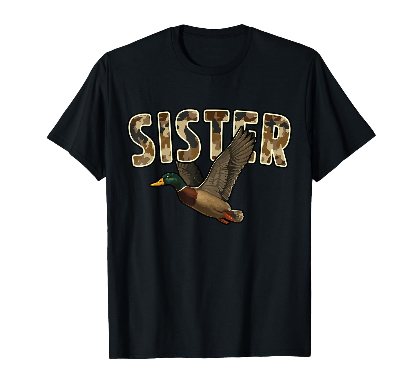 Camouflage Vintage Mallard Duck Retro Camo Hunting Sister T-Shirt