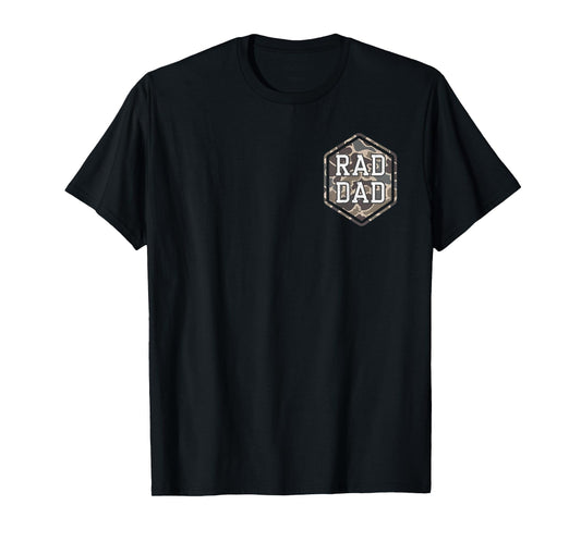 (2 Sides) Camo Rad Dad Retro Camouflage Daddy Father's Day T-Shirt