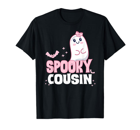 Spooky Cousin Family Cute Pink White Ghost Boo Halloween T-Shirt