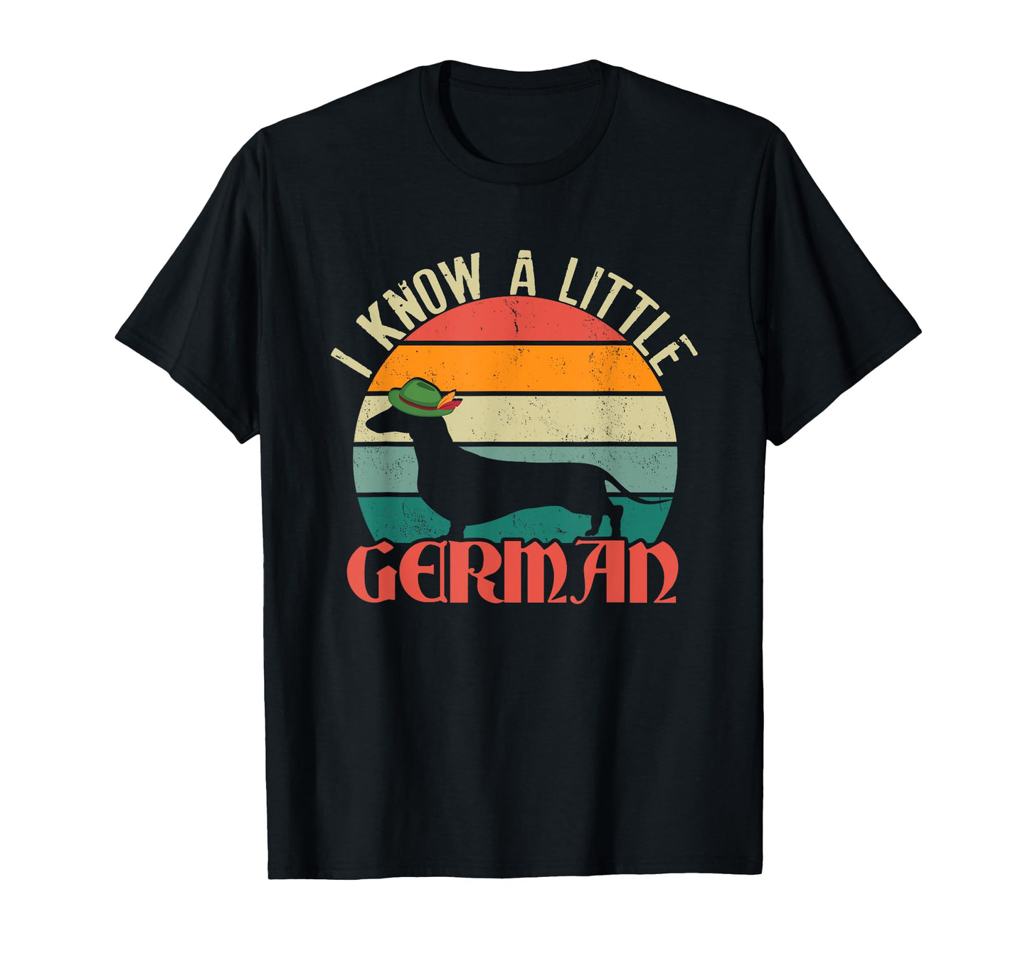 Funny I Know A Little German | Retro Dachshund | Dog Owner T-Shirt